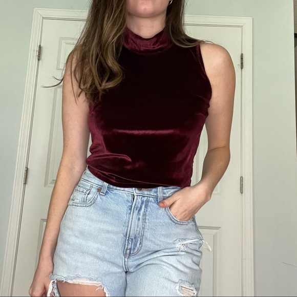 POL Tops - POL | Velvet Mock Neck Tank Top